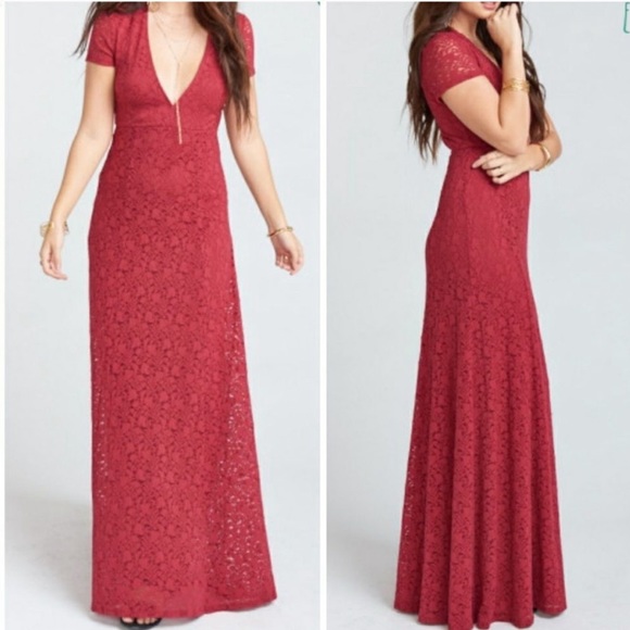Show Me Your Mumu Eleanor Lace Maxi Dress in Red - Picture 14 of 15